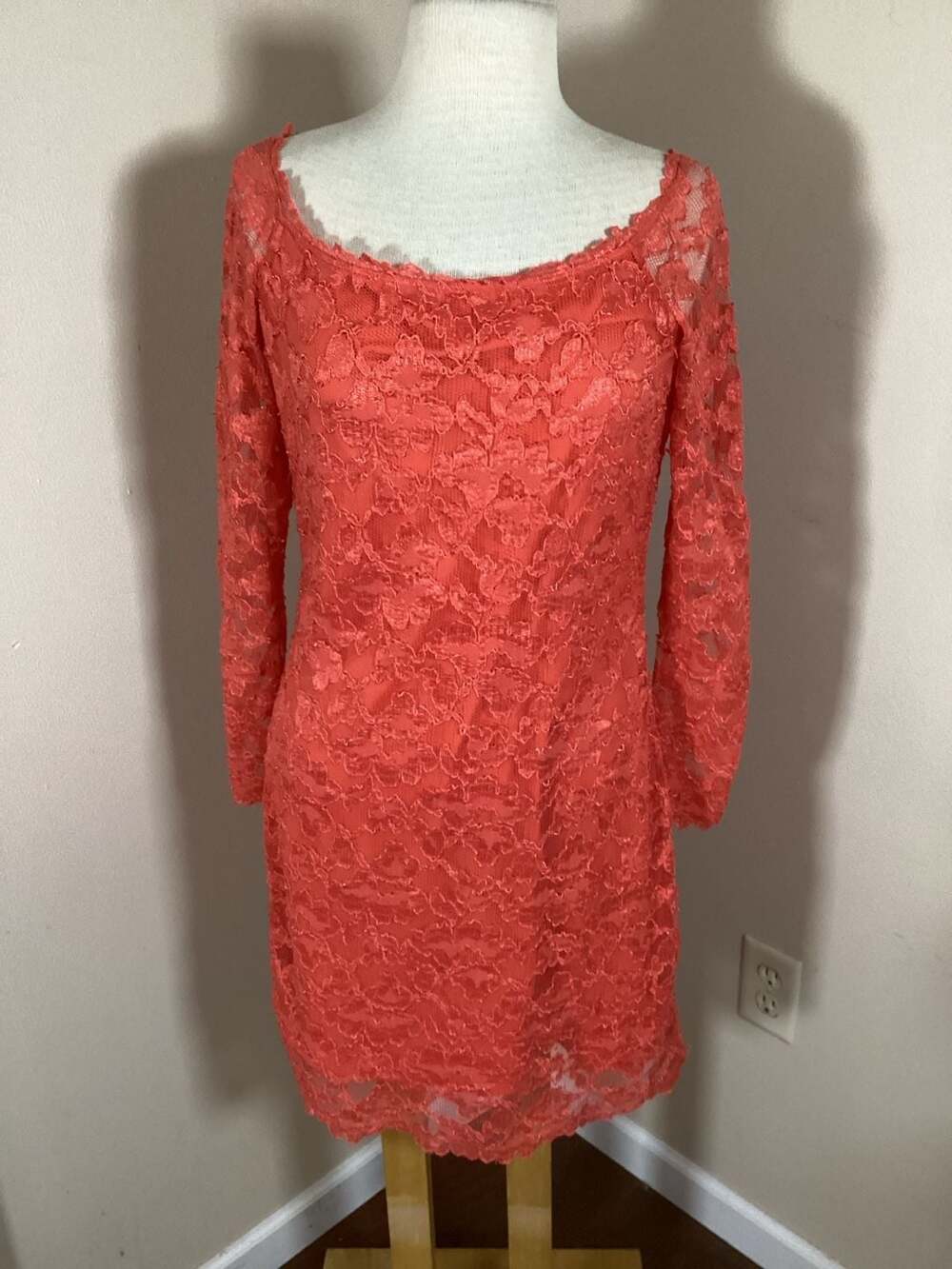Hale Bob Women's Long Sleeve Lace Dress Size L